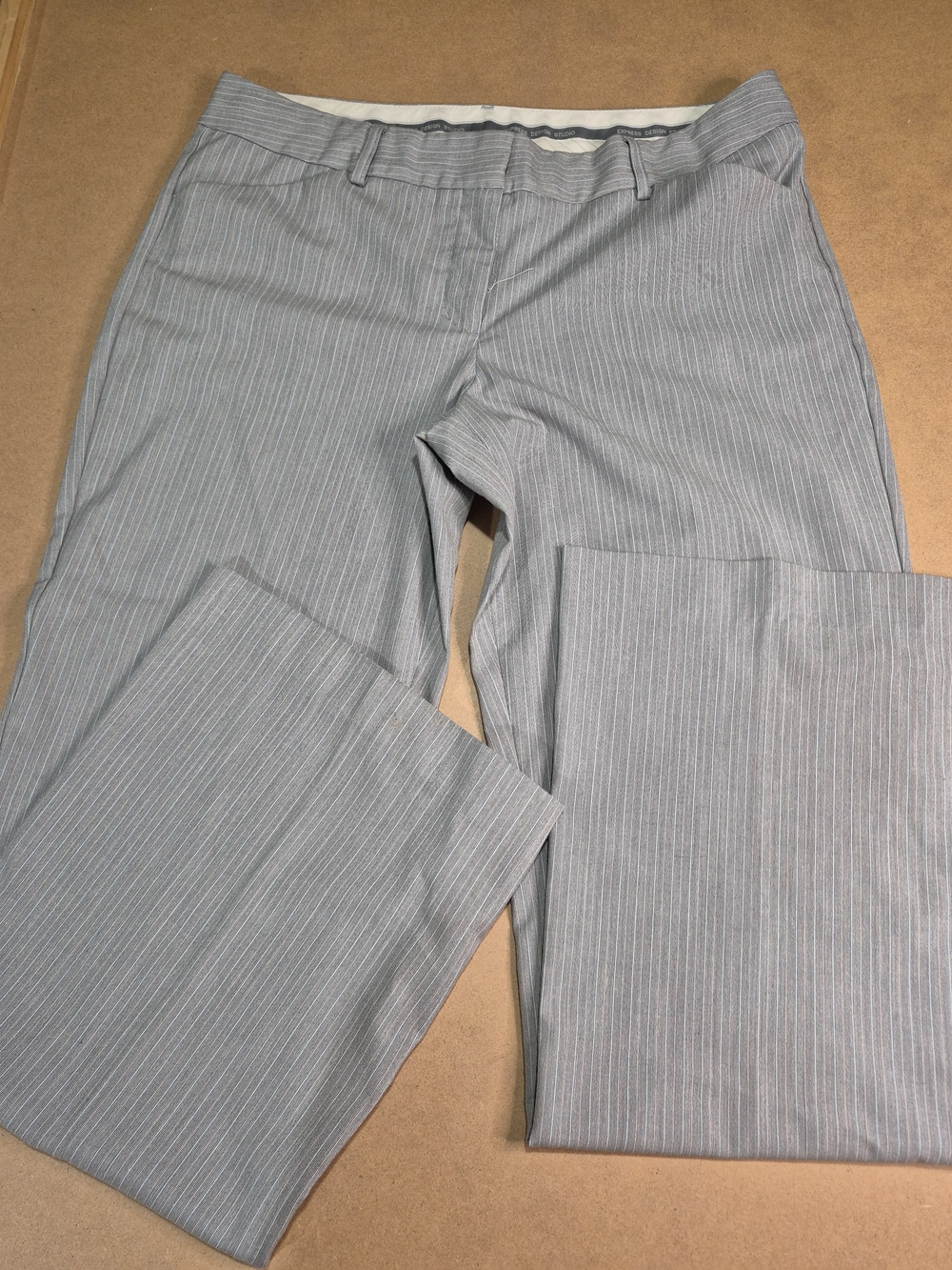 Express Gray Pinstripe Dress Trousers